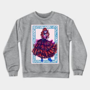 Fashionable anime girl in stylish clothing Crewneck Sweatshirt